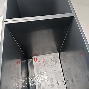 Hailo Tandem 30 Liters Pullout Bottom Mount Double Bin Trash System with Over Travel Slides Made in Germany