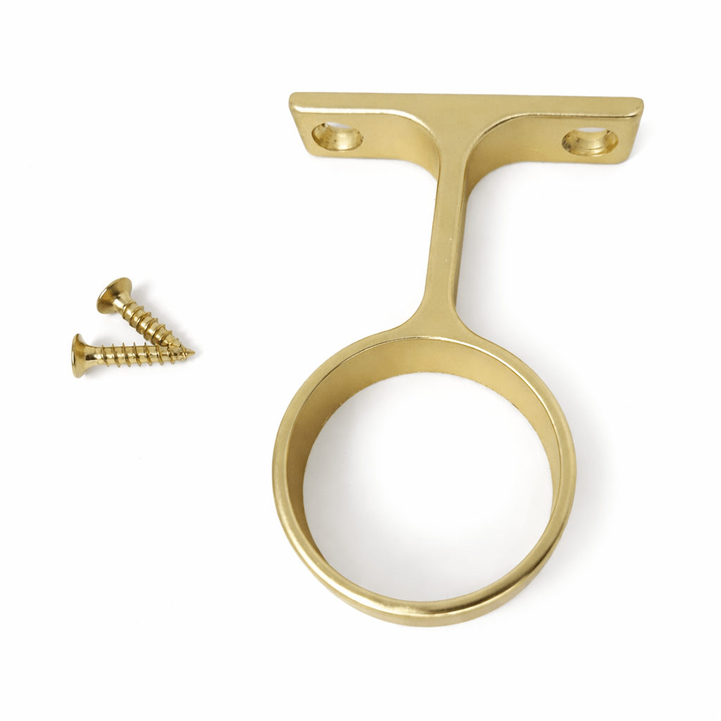 1 - 5/16" Round Wardrobe Closet Rod Center Support Metal Bracket with Installation screws - KI Home