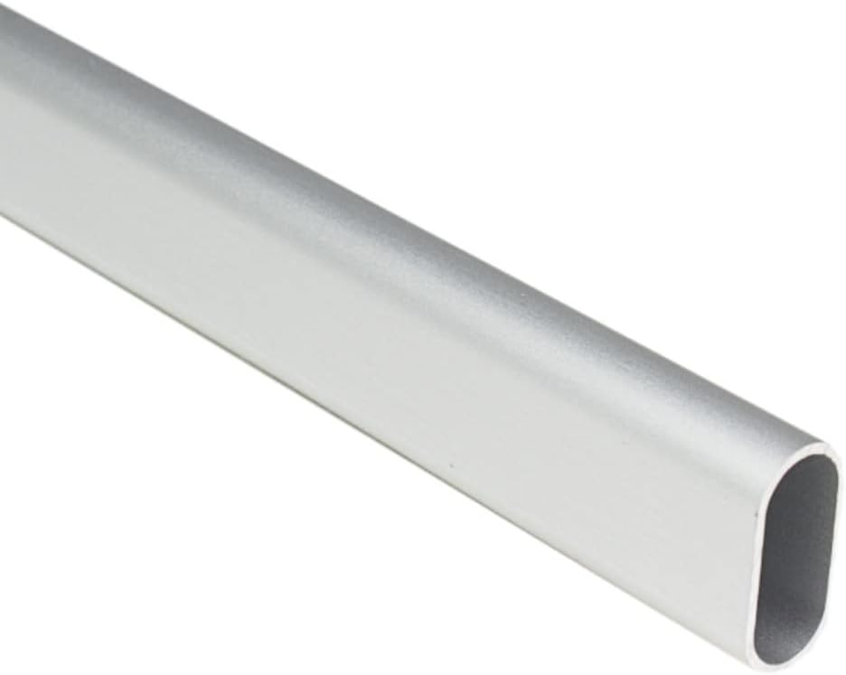 2 - Case ProPack 8 - Foot Oval Closet Wardrobe Rods – Includes 4 End Caps, 2 Center Supports & Installation Screws - KI Home