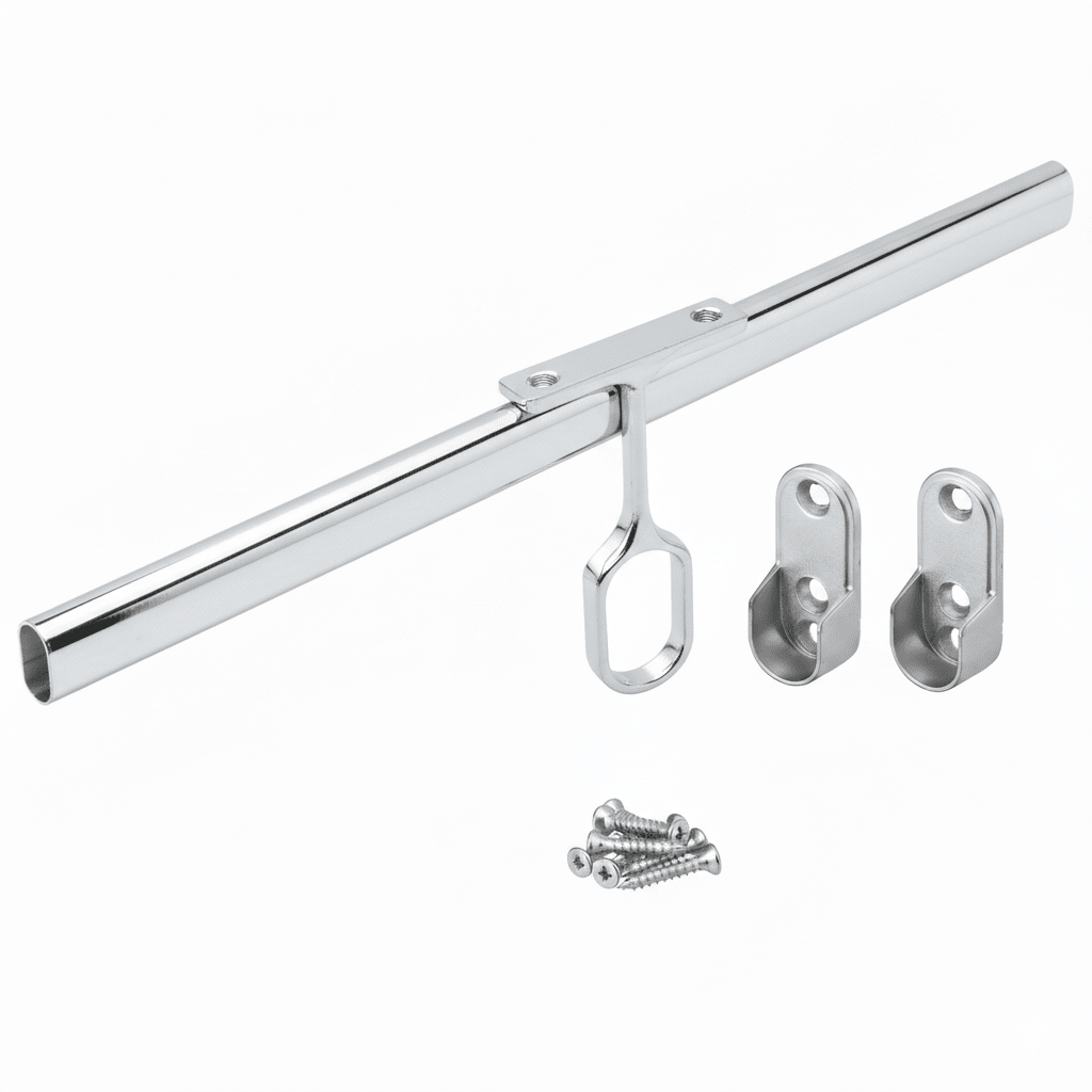 2 - Case ProPack 8ft (96") Oval Closet Wardrobe Rods with 4 End and 2 Center Supports - KI Home