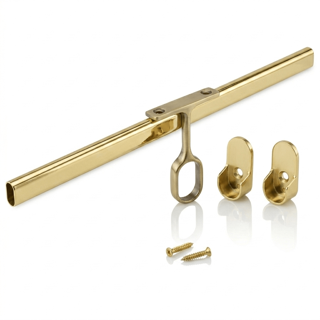 2 - Case ProPack 8ft (96") Oval Closet Wardrobe Rods with 4 End and 2 Center Supports - KI Home