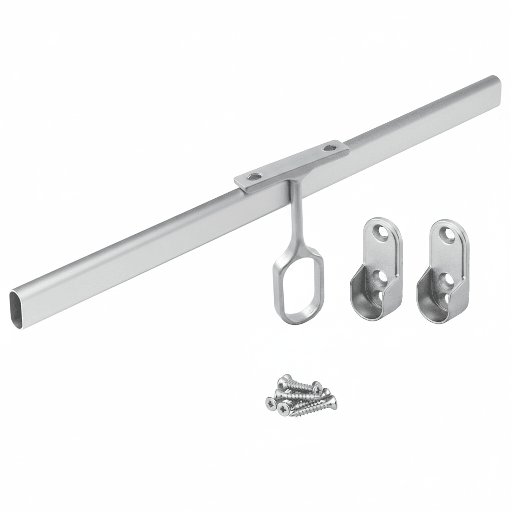 2 - Case ProPack 8ft (96") Oval Closet Wardrobe Rods with 4 End and 2 Center Supports - KI Home