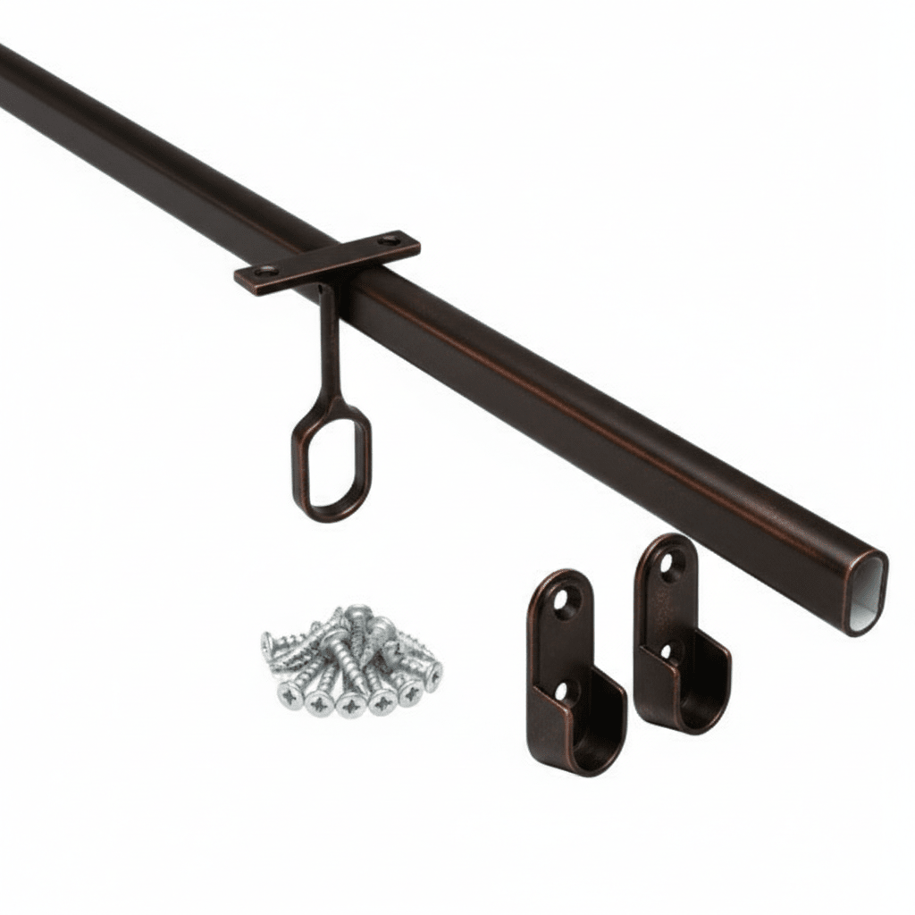 2 - Case ProPack 8ft (96") Oval Closet Wardrobe Rods with 4 End and 2 Center Supports - KI Home