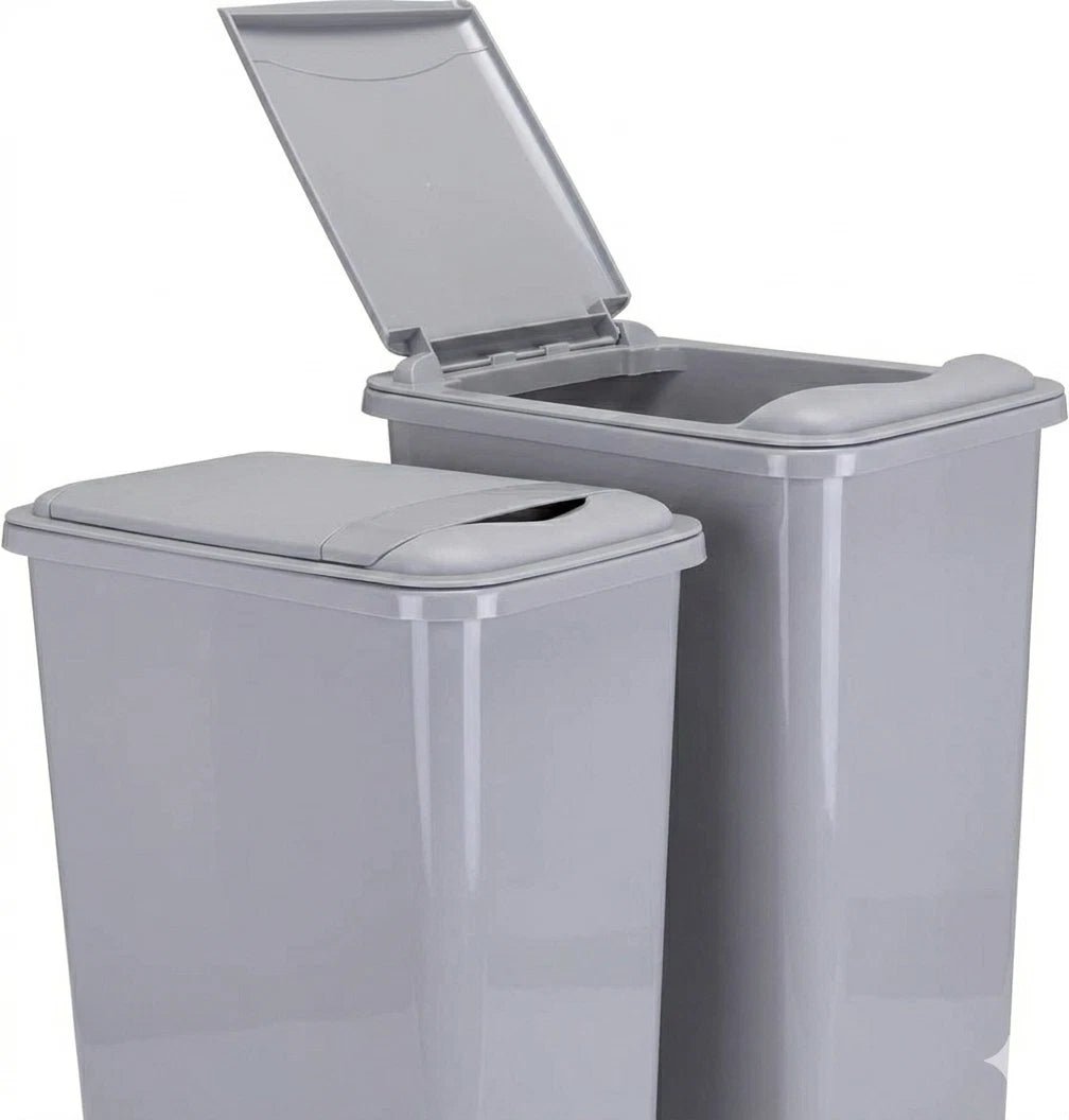 2 - CasePack 35 Qt. Replacement Waste Bins with Lids Trash Cans - KI Home