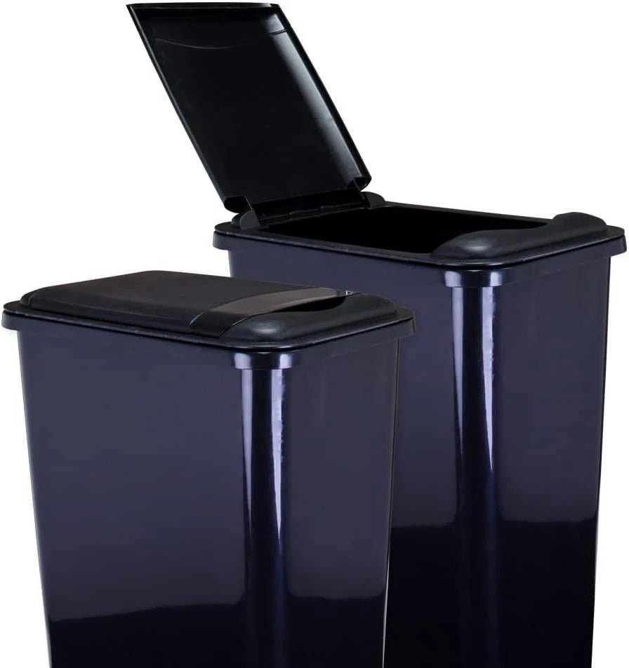 2 - CasePack 35 Qt. Replacement Waste Bins with Lids Trash Cans - KI Home