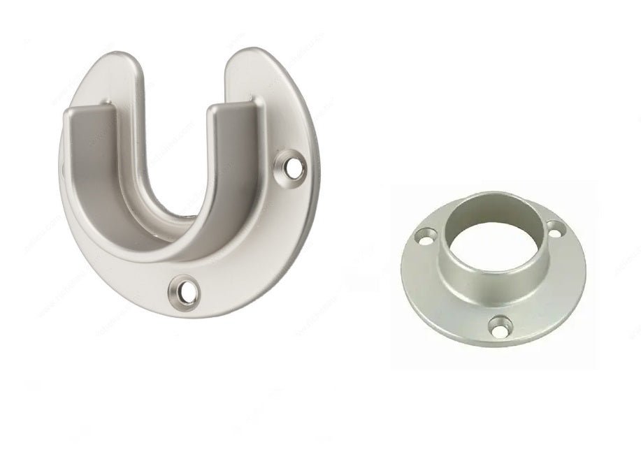 2 - Pack Premium 1 - 5/16" Round Closet Flange Set – Open & Closed End Caps with Screws - KI Home