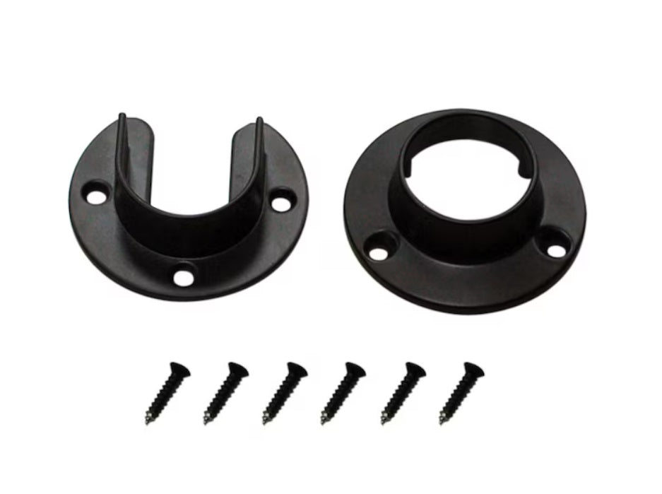 2 - Pack Premium 1 - 5/16" Round Closet Flange Set – Open & Closed End Caps with Screws - KI Home