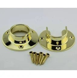2 - Pack Premium 1 - 5/16" Round Closet Flange Set – Open & Closed End Caps with Screws - KI Home