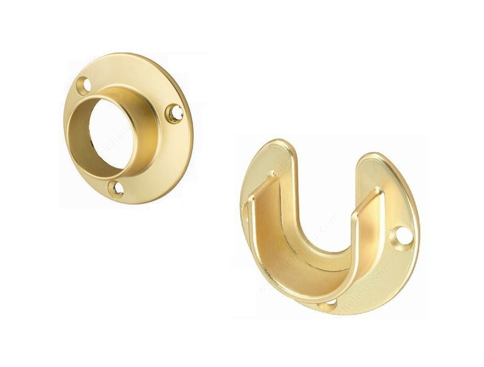 2 - Pack Premium 1 - 5/16" Round Closet Flange Set – Open & Closed End Caps with Screws - KI Home