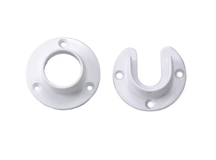 2 - Pack Premium 1 - 5/16" Round Closet Flange Set – Open & Closed End Caps with Screws - KI Home