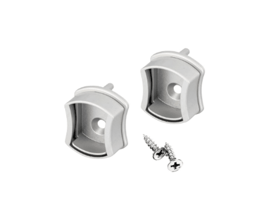 2 - Pack Premium Hourglass Concave Wardrobe Metal End Supports with Installation screws - KI Home