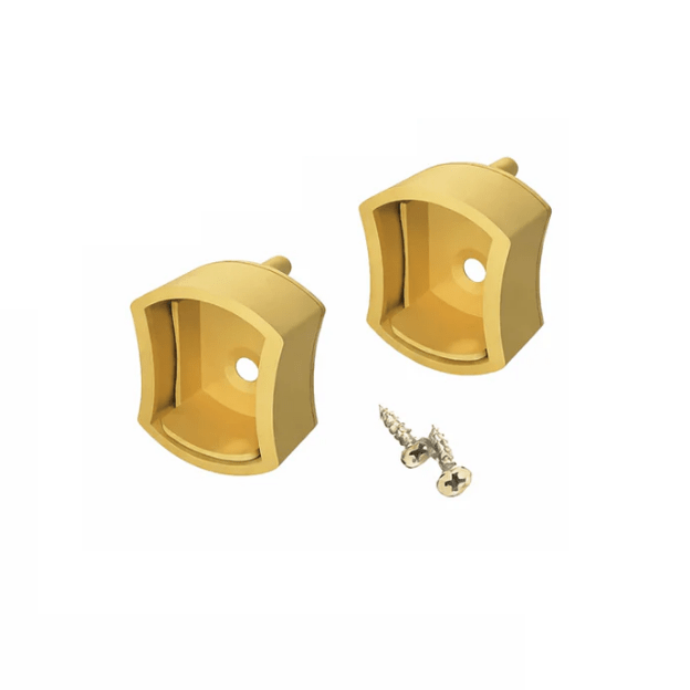 2 - Pack Premium Hourglass Concave Wardrobe Metal End Supports with Installation screws - KI Home