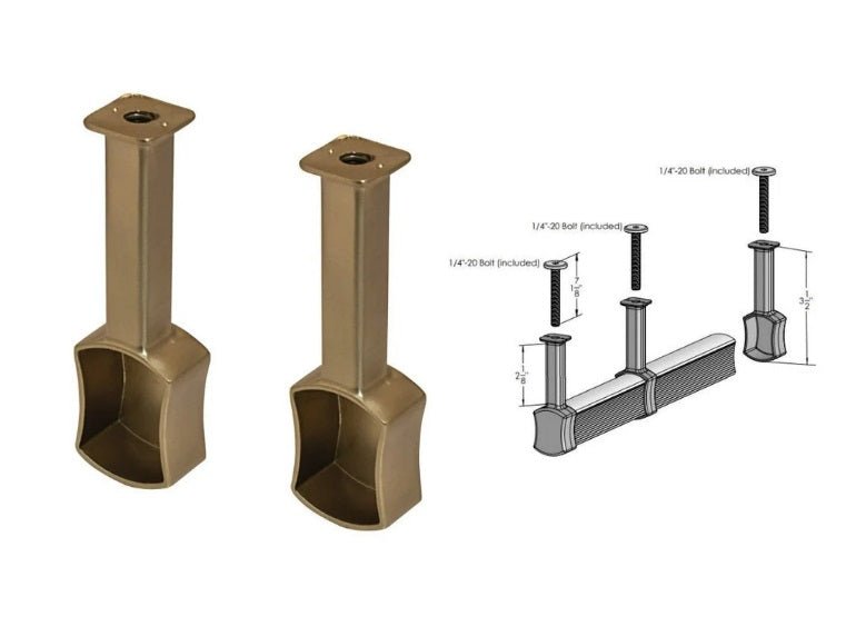 2-Pack TAG Hardware Concave Suspended Wardrobe Rod End Cap Brackets with Installation bolts - KI Home