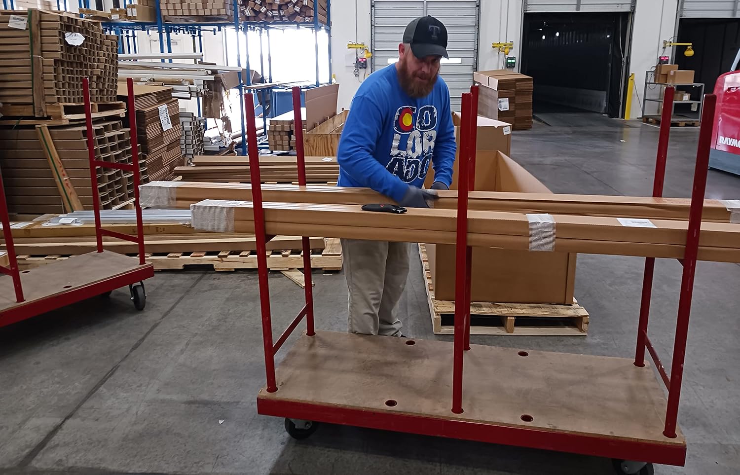 2000 Lbs. Capacity Heavy Duty Steel Construction Material Handling Lateral Cart - KI Home