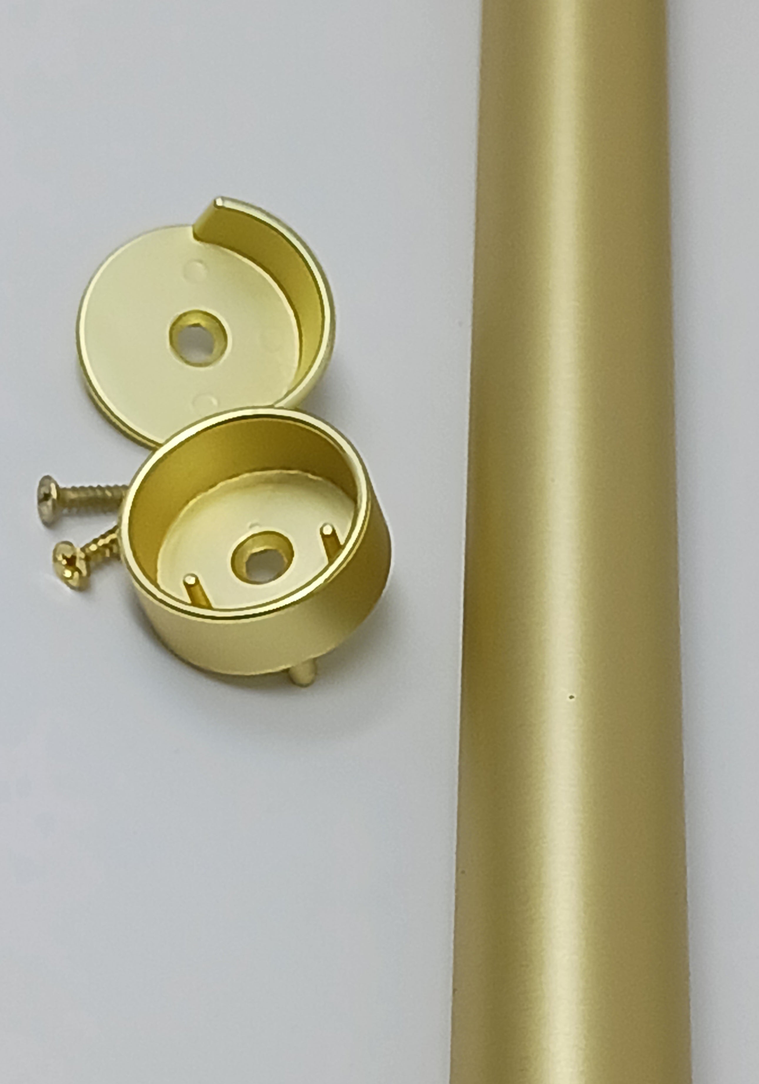 Custom Cut-To-Size Matte Brass 1 5/16 Inch Diameter Round Wardrobe Closet Rod Tube with End Caps 12 inches to 96 inches Lengths