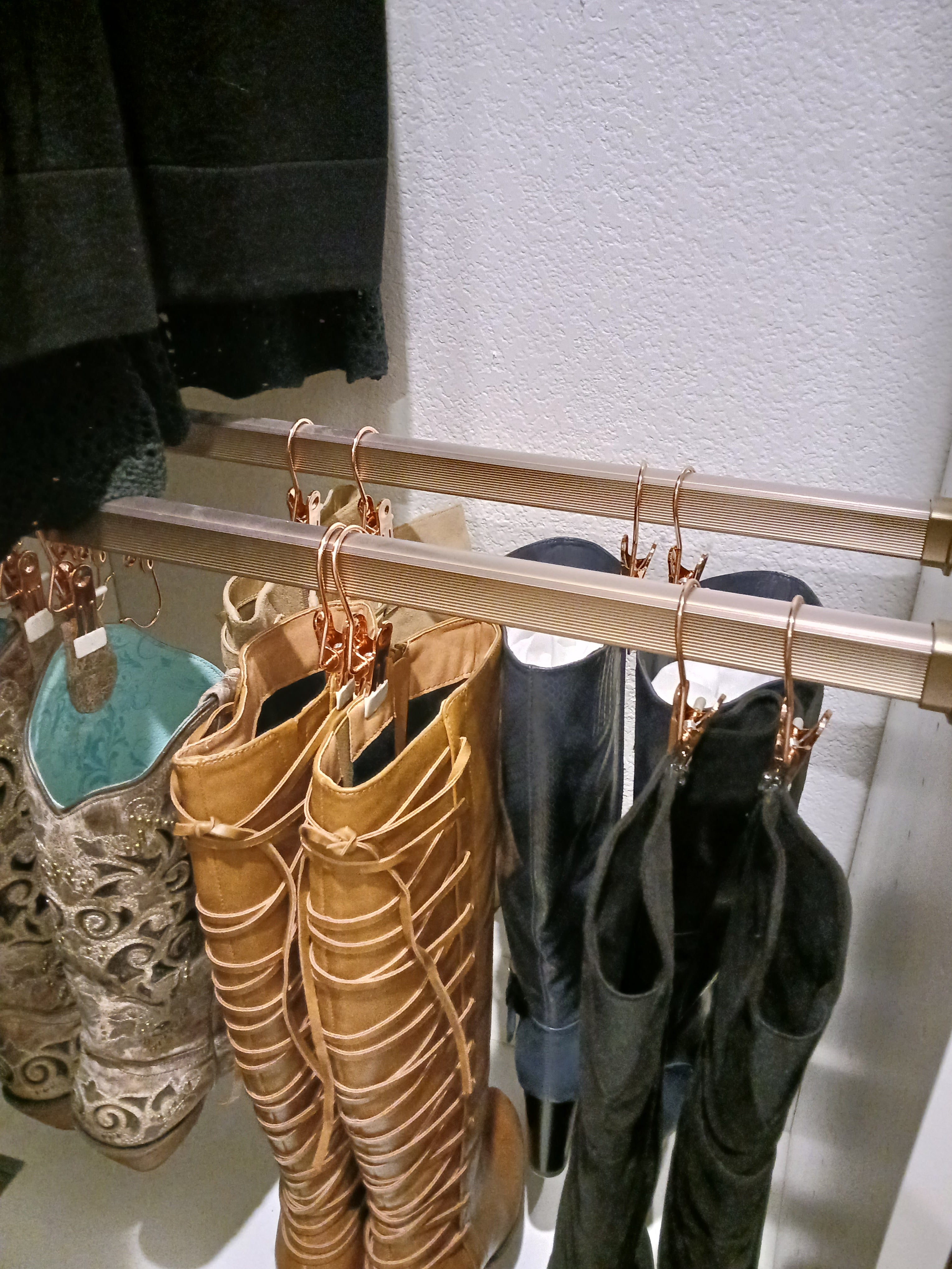 TAG Hardware Premium Concave Wardrobe Closet Rod with End Supports and Protective Cap 18 inches to 92 inches Lengths