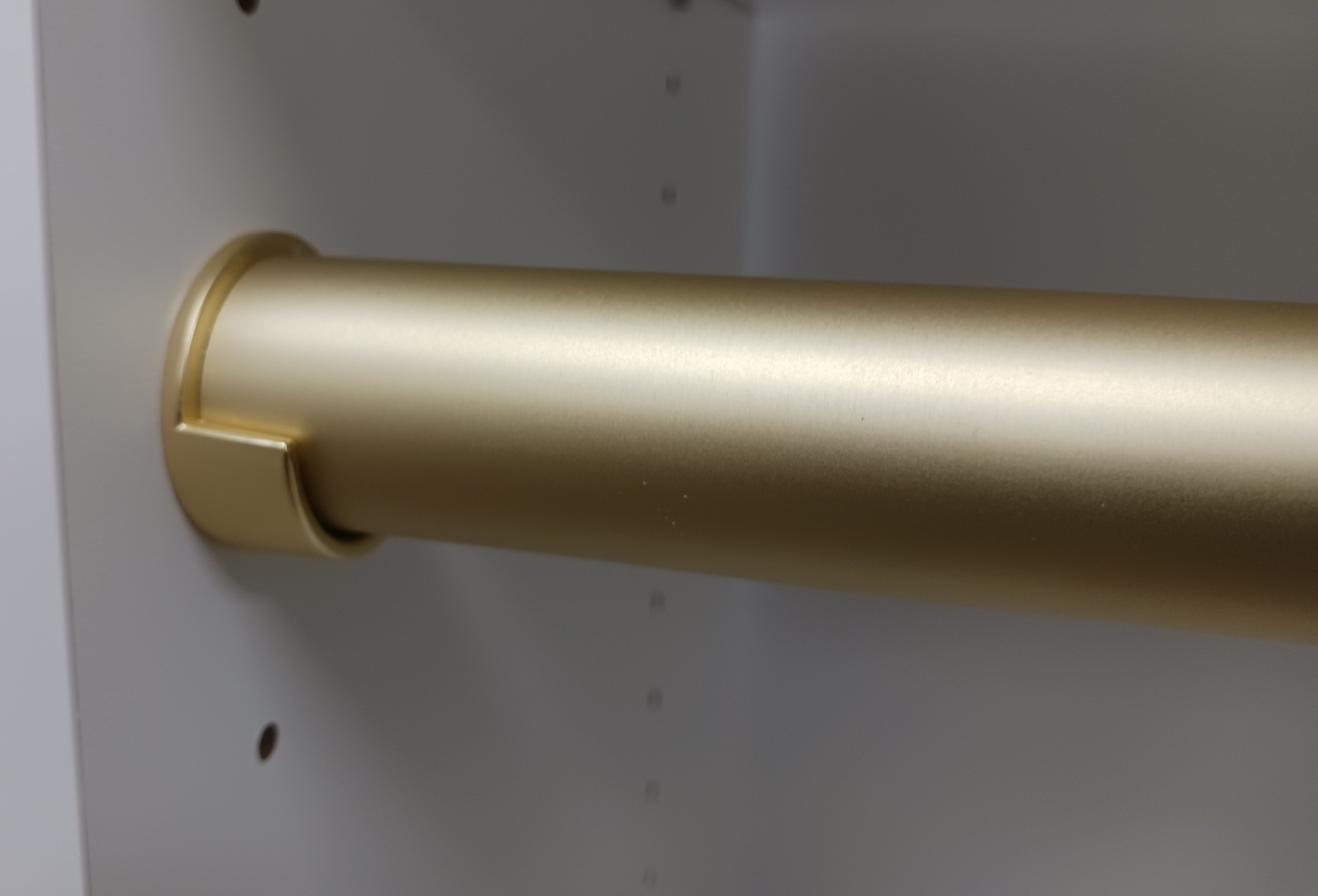 Custom Cut-To-Size Matte Brass 1 5/16 Inch Diameter Round Wardrobe Closet Rod Tube with End Caps 12 inches to 96 inches Lengths