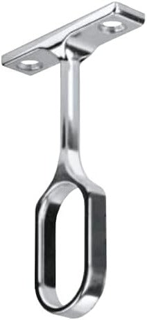 Center Oval Wardrobe Rod Support Metal Bracket with Installation Screws - 15 x 30 mm