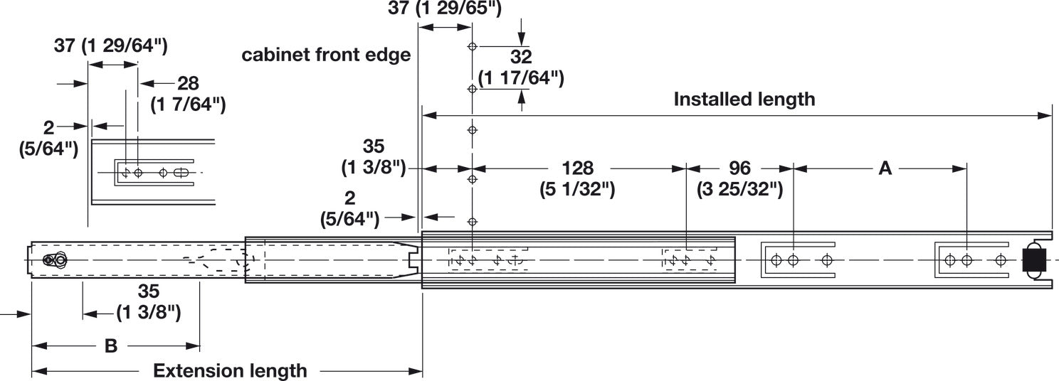3 Pairs ProPack Accuride 3832 Full Extension 100 - lb Ball Bearing Drawer Slides (6" - 28" Lengths) - KI Home