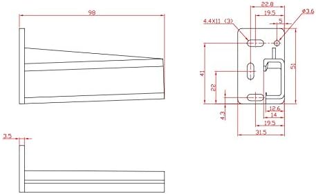 One Pair HR9000RL Rear Drawer Track Socket Mounting Back Plates Brackets, Plastic, White - Sold in Pair (Left and Right)