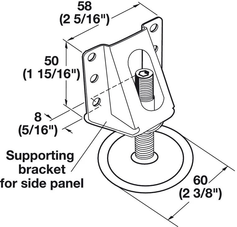 4 - Pack Heavy Duty Adjustable Furniture Leg Leveler Foot Brackets – 800 lbs. Capacity, Steel Construction - KI Home