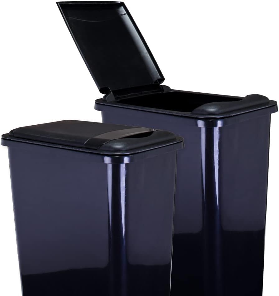 4-Pack Replacement Waste Plastic Trash Cans - Indoor Garbage Bins for Kitchen, Home, Office & Commercial Use