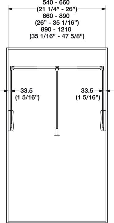 Hafele Heavy-Duty Pull Down Wardrobe Closet Rod Lift - 33 LB Load Capacity in White, Chrome, or Black