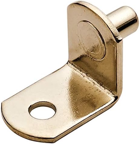 Metal Shelf Support with Securing Screw Hole – Push-In Angled Cabinet and Furniture Shelf Bracket