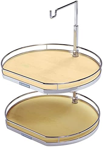 Kessebohmer Twister D-Shaped Nonslip 2 or 3-Shelf Revolving Lazy Susan Set for Upper Wall Corner Cabinets Height 25 15/16" – 30 1/2"