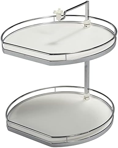 Kessebohmer Twister D-Shaped Nonslip 2 or 3-Shelf Revolving Lazy Susan Set for Upper Wall Corner Cabinets Height 25 15/16" – 30 1/2"