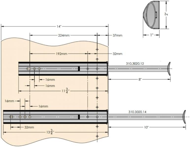 TAG Hardware Premium 14.12" Long Pullout Closet Valet Rod with 9.56" Extension
