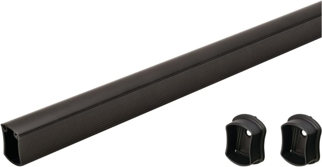 Custom Cut-to-Size Concave Closet Rod | Made-to-Order Wardrobe Hanging Rod with Supports