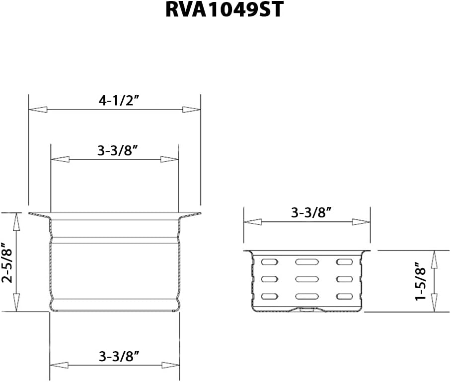 Ruvati Extended Garbage Disposal Flange with Deep Basket Strainer for Kitchen Sinks – Stainless Steel – RVA1049ST