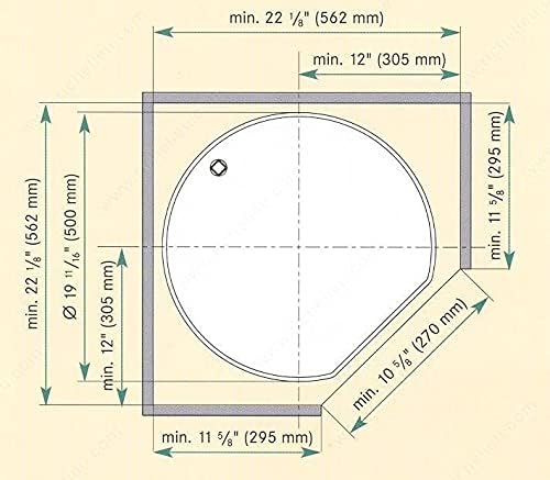 Kessebohmer Twister D-Shaped Nonslip 2 or 3-Shelf Revolving Lazy Susan Set for Upper Wall Corner Cabinets Height 25 15/16" – 30 1/2"
