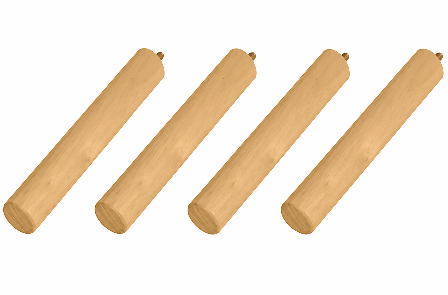 Set of 4 Hafele Round Wooden 6.28" High Pegs for Elemental Wood Peg Board