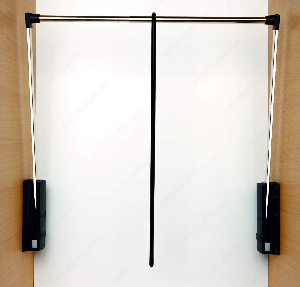 Servetto ClosetPro Soft-Close Wardrobe Lift Expanding Steel Tubing with Black Plastic Housing, Made in Italy