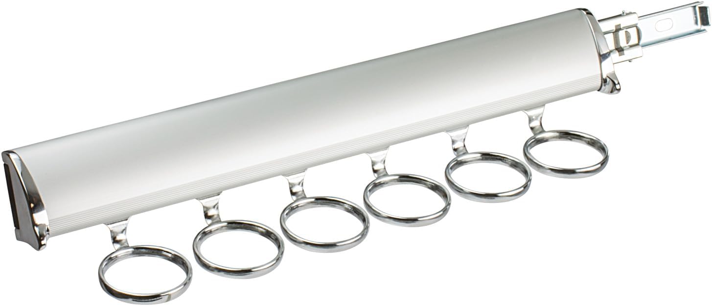 TAG Hardware Premium 6 Hook Full Extension Pullout Closet Wardrobe Scarf Rack