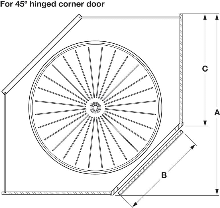 Vauth-Sagel Full-Round Polymer Independently Rotating 2-Shelf Lazy Susan Set for Diagonal Corner Base Cabinets