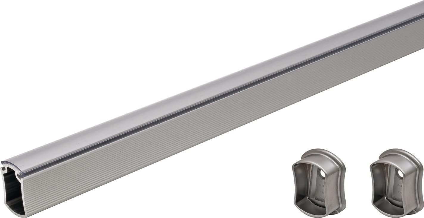 Custom Cut-to-Size Concave Closet Rod | Made-to-Order Wardrobe Hanging Rod with Supports