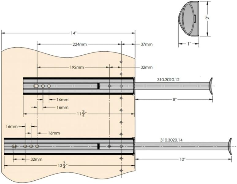 TAG Hardware Premium 11.75" Long Pullout Closet Valet Rod with 7.56" Extension