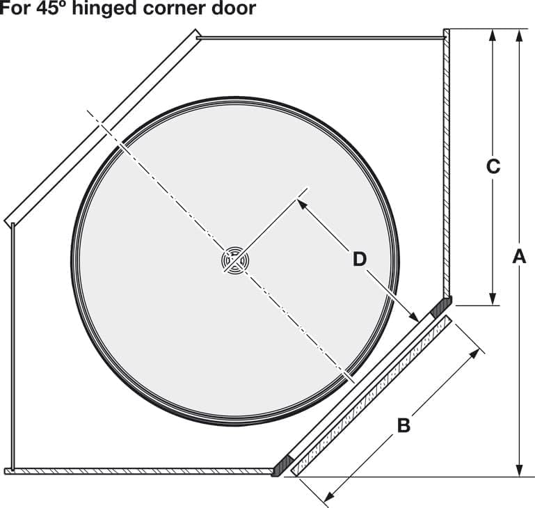 Vauth-Sagel Full-Round Polymer Independently Rotating 2-Shelf Lazy Susan Set for Diagonal Corner Base Cabinets