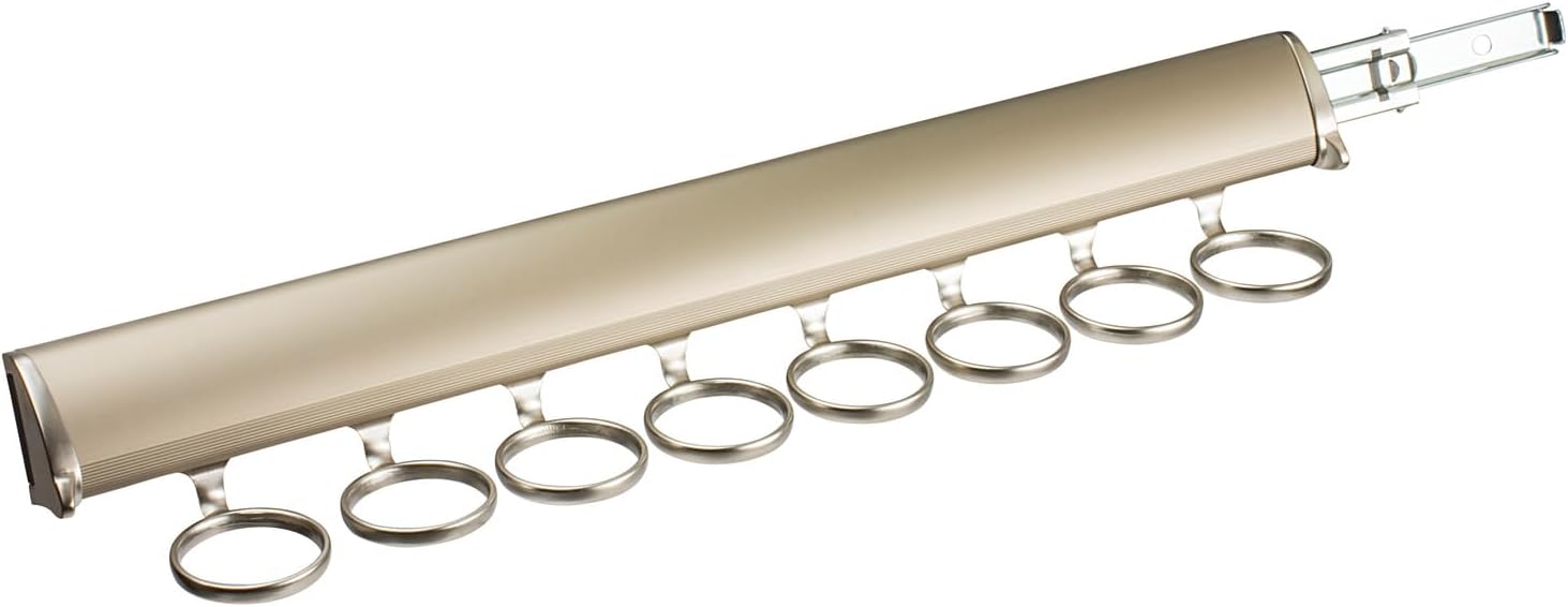 TAG Hardware Premium 8-Hook 17 7/8 Inch Long Full Extension Pullout Closet Wardrobe Scarf Rack