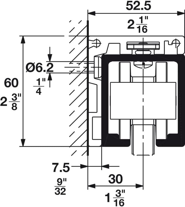 HAWA Junior 40/Z Single 88 Lb. Sliding Door Hardware Fitting Set Top Hung System with Upper Track 4' 7 1/8" up to 6' 6 3/4"
