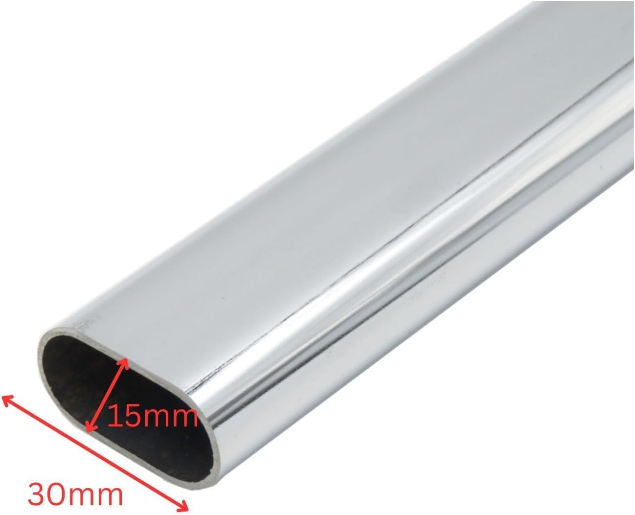 12-Case ProPack Welded Steel 24" Long Oval Heavy-Duty Wardrobe Closet Rods in Polished Chrome or Black