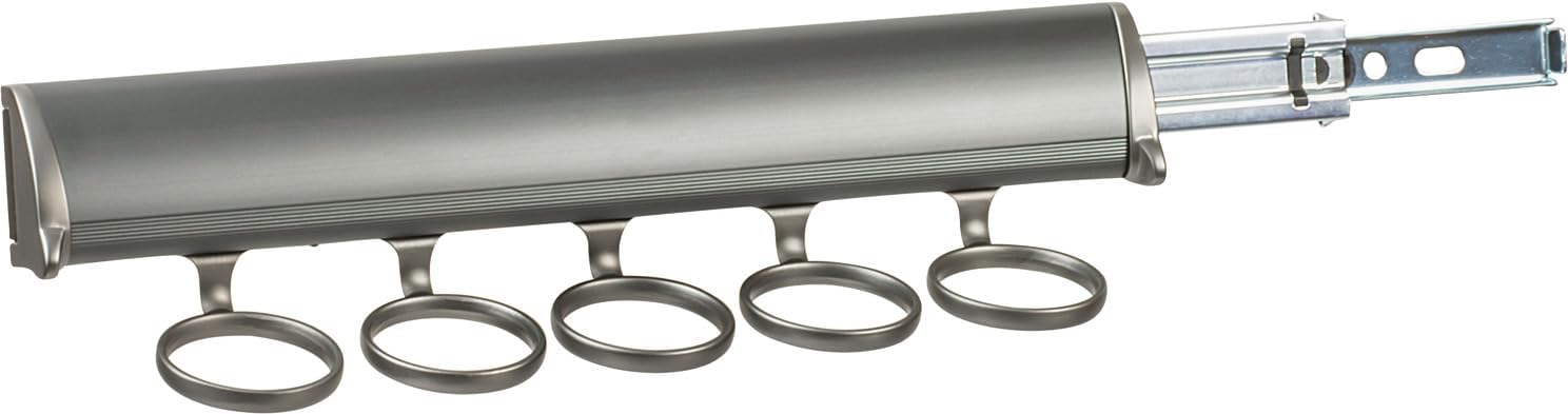 TAG Hardware Premium 5-Ring Full Extension Pullout Closet Wardrobe Scarf Rack