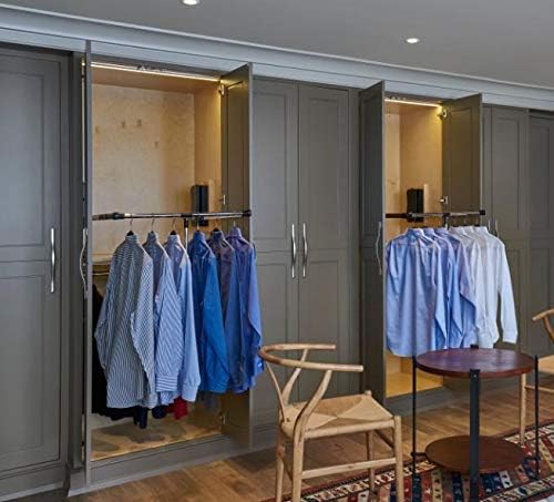 Servetto ClosetPro Soft-Close Wardrobe Lift Expanding Steel Tubing with Black Plastic Housing, Made in Italy