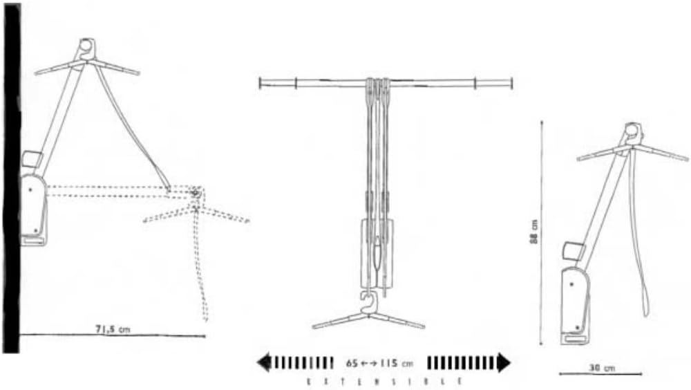 Servetto ClosetPro Central Wall-Mounted Wardrobe Lift Expanding 25 9/16" - 45 1/4" Steel Tubing 22 lb Weight capacity
