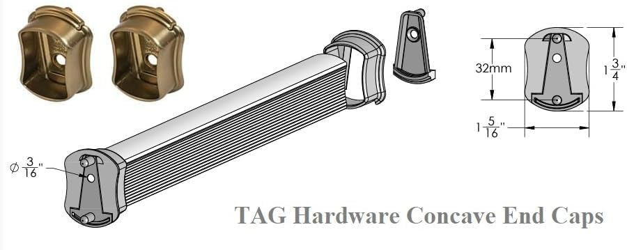 Custom Cut-to-Size Concave Closet Rod | Made-to-Order Wardrobe Hanging Rod with Supports