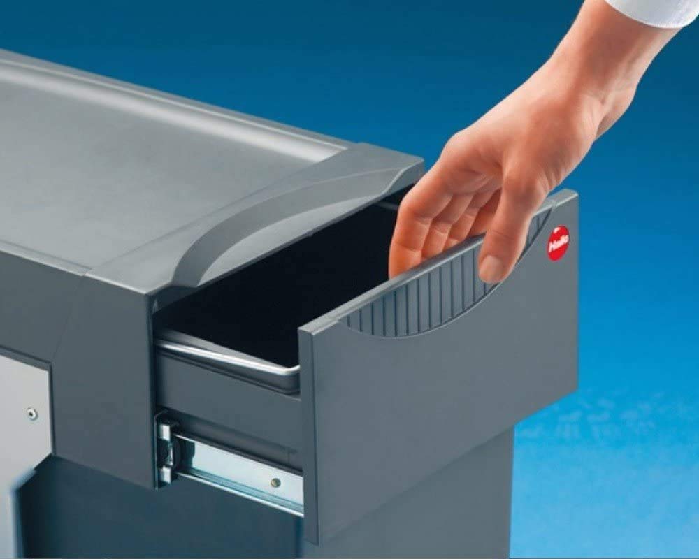 Hailo Tandem 30 Liters Pullout Bottom Mount Double Bin Trash System with Over Travel Slides Made in Germany