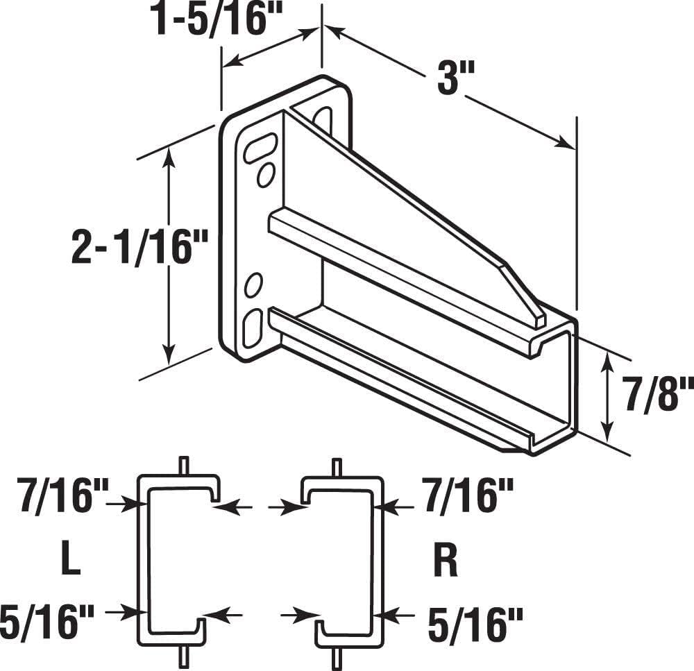 2-Pack White Drawer Slide Rear Socket Blum Euro Cabinet Drawer Slides, Right & Left